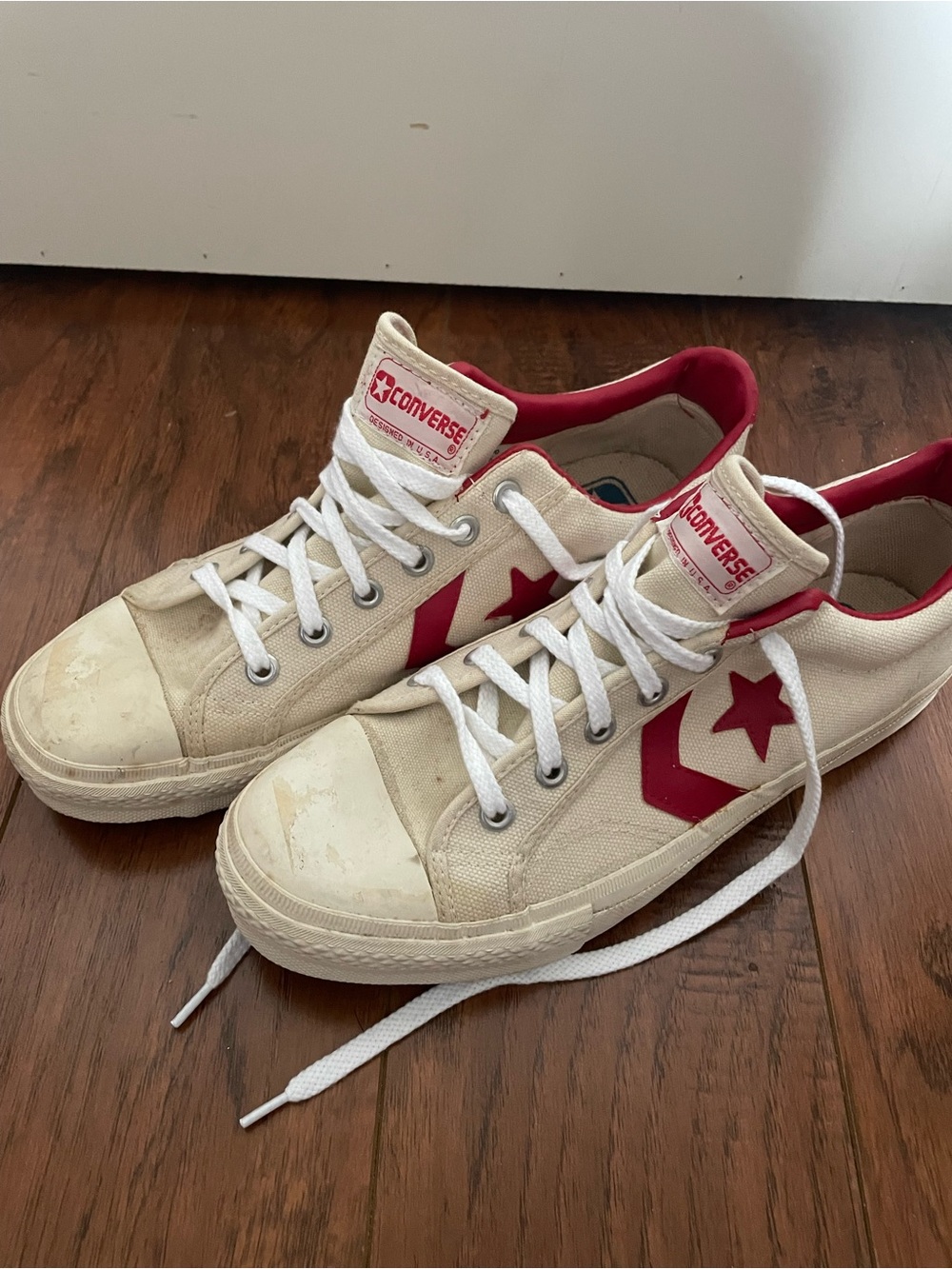 Vintage 80s Converse star player Canvas Sneakers made in Korea 9.5